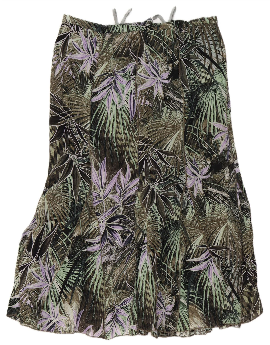 Gonna a tromba a vita alta da donna GELCO UK 16 grande W32 verde floreale