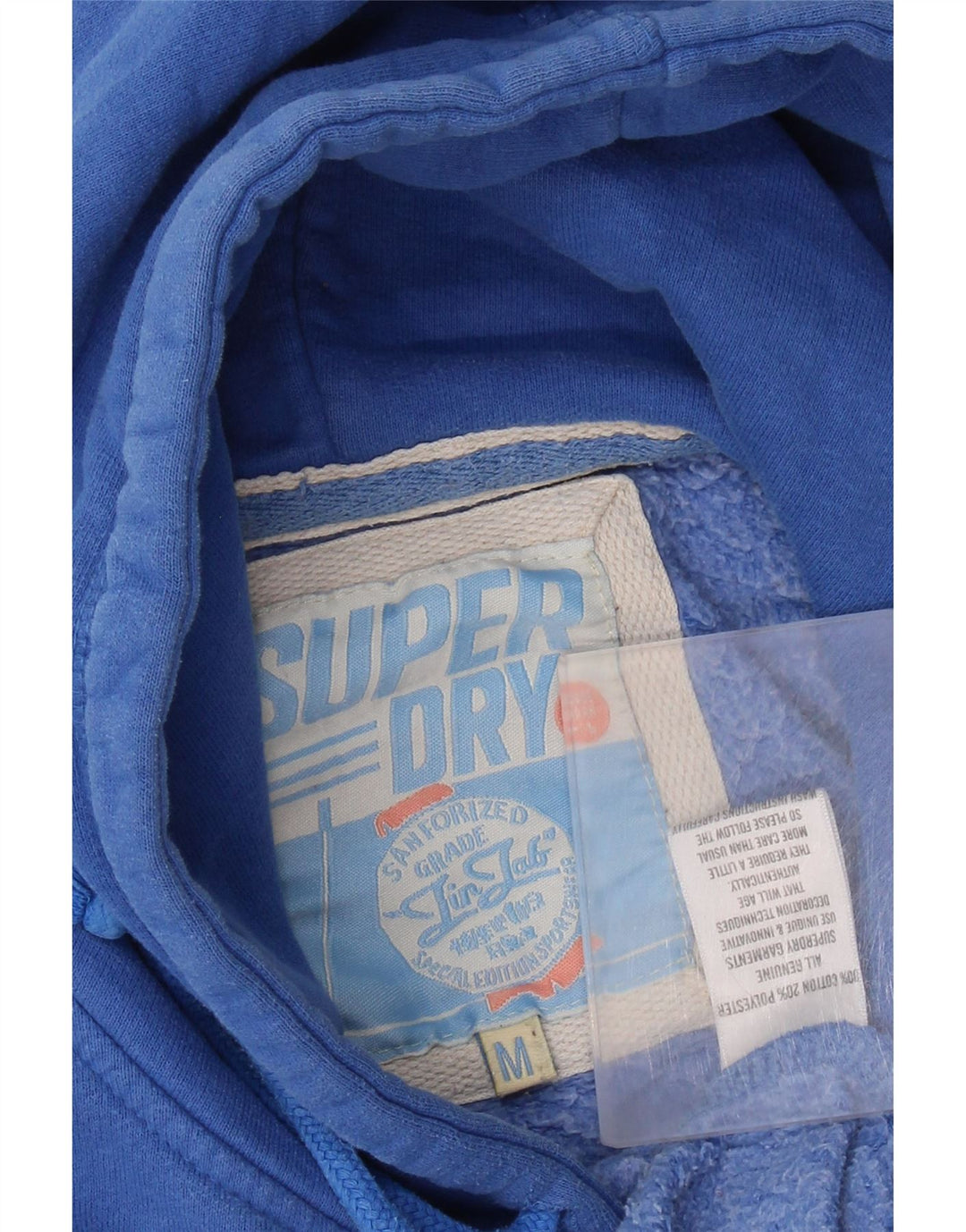 Maglione con cappuccio grafico da uomo Superdry in cotone blu medio