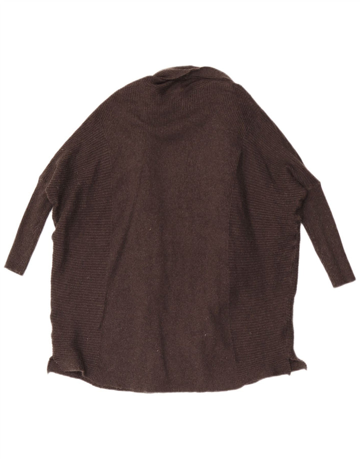 Maglione cardigan aperto oversize con maniche a 3/4 Zara da donna UK 10 piccolo grigio