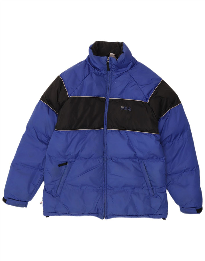 Giacca imbottita Fila da uomo vestibilità regolare UK 38 Nylon color block blu medio