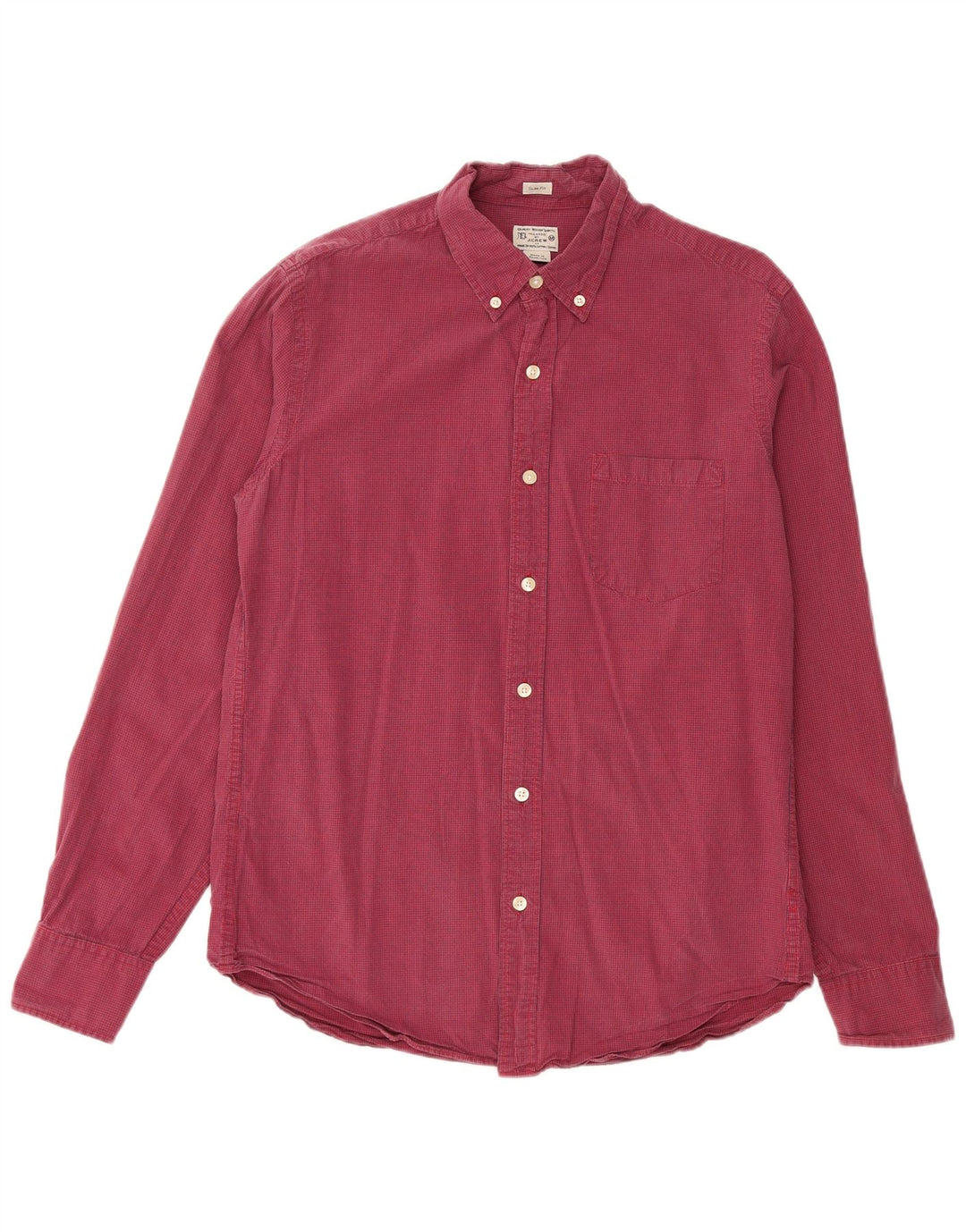 J. CREW Camicia da uomo slim fit su misura in cotone a quadri rosso medio