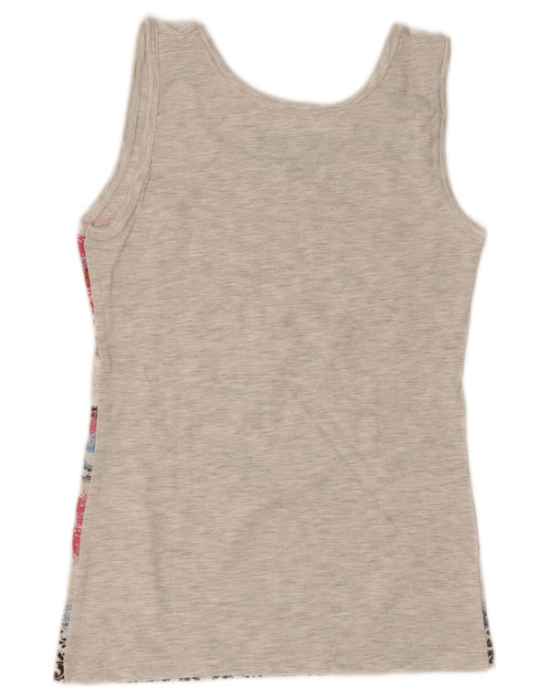 Canottiera grafica da donna Hard Rock Rome con grafica UK 8 piccola in cotone Fair Isle grigio