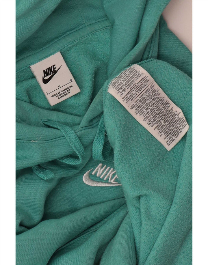 Felpa con cappuccio da uomo Nike Large in cotone turchese