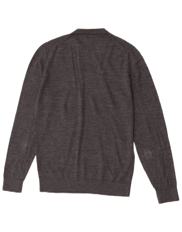 Maglione da uomo girocollo Massimo Dutti in lana merino grigio medio