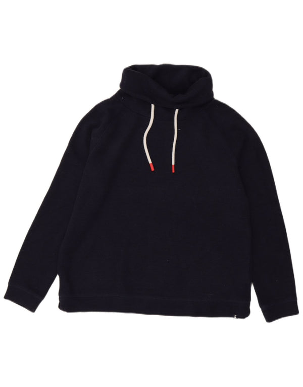 Felpa da donna Joules con collo alto, maglione, UK 14, grande, cotone blu navy