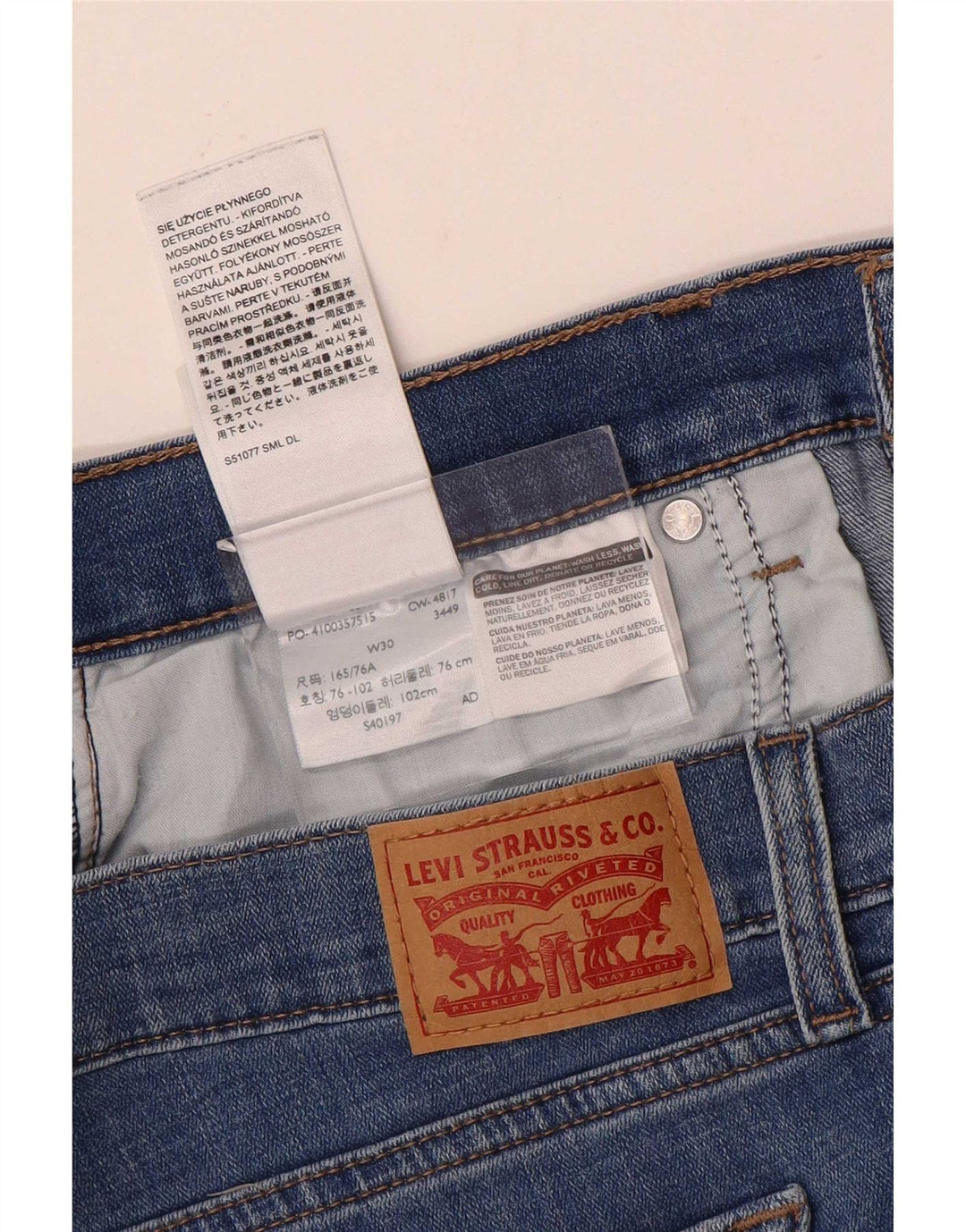 Pantaloncini di jeans da donna Levi's W30 cotone blu medio