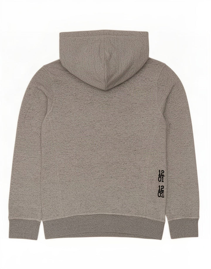 Guess Felpa da uomo con collo alto con grafica, maglione, cotone chiazzato grigio medio