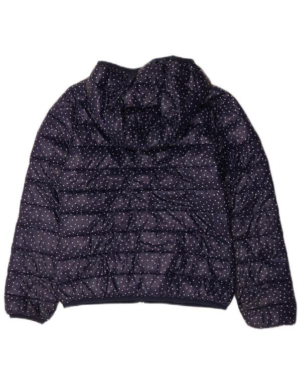 Giubbotto imbottito con cappuccio per bambina Benetton 10-11 anni XL Blu Navy Maculato