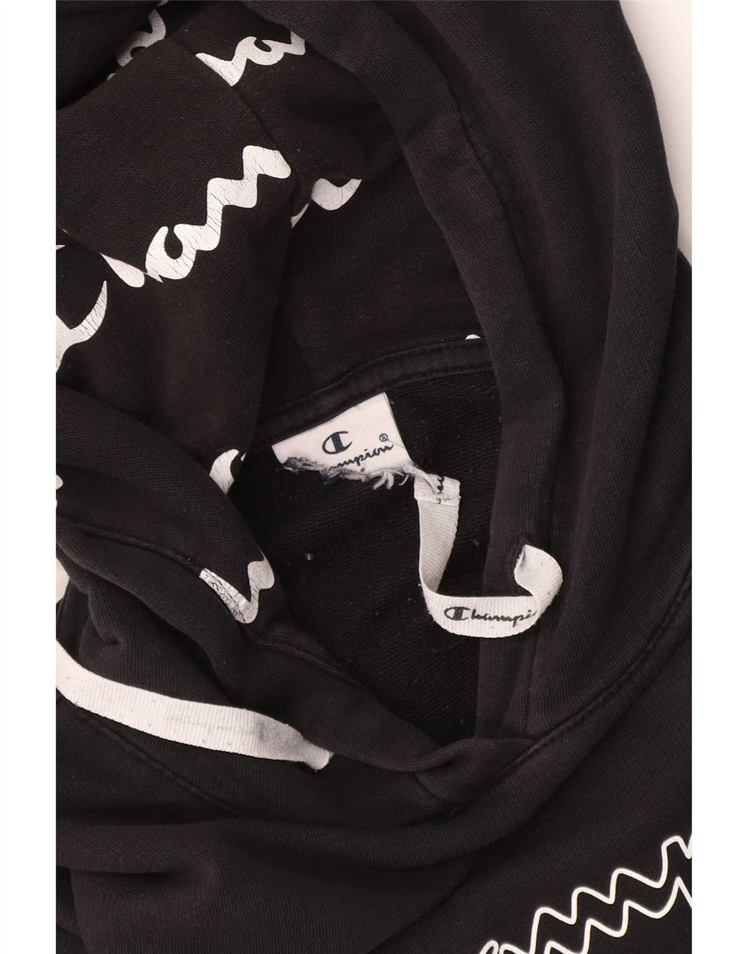 Maglione con cappuccio grafico da uomo Champion piccolo nero