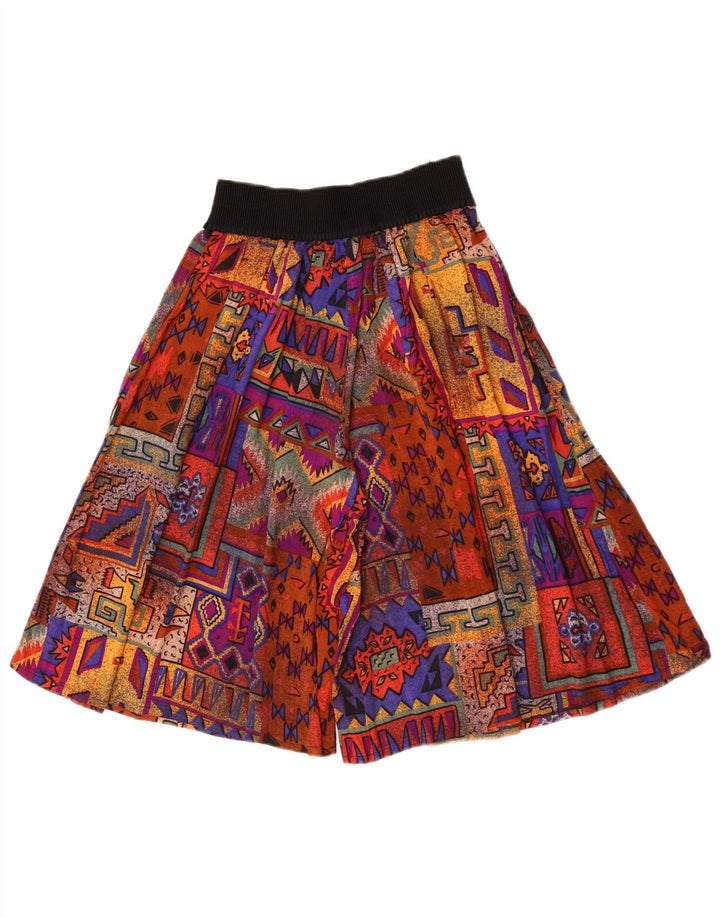Pantaloncini casual vintage a vita alta da donna W26 piccolo patchwork multicolore