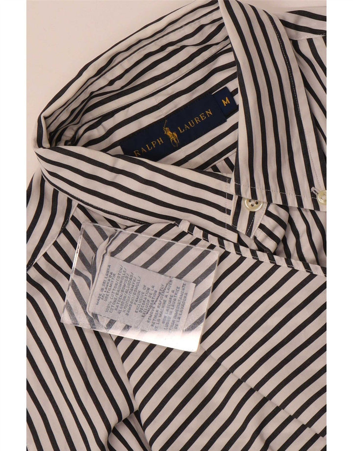 Camicia da uomo Ralph Lauren in cotone gessato bianco medio