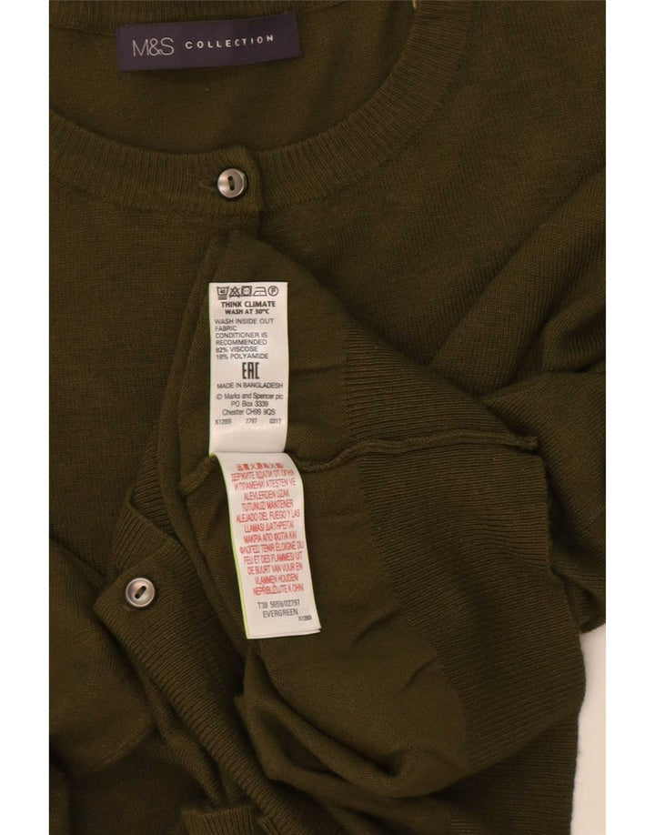 Maglione cardigan da donna Marks & Spencer UK 12 Viscosa kaki media