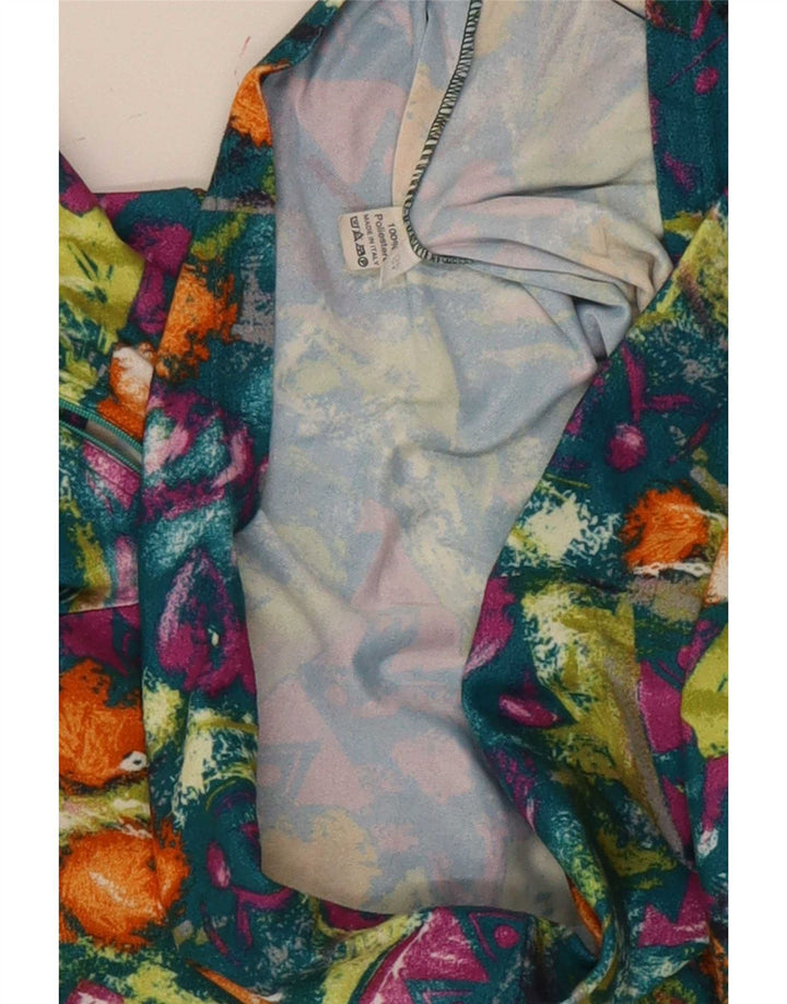 Top manica lunga da donna vintage con motivo astratto IT 48 XL multicolore