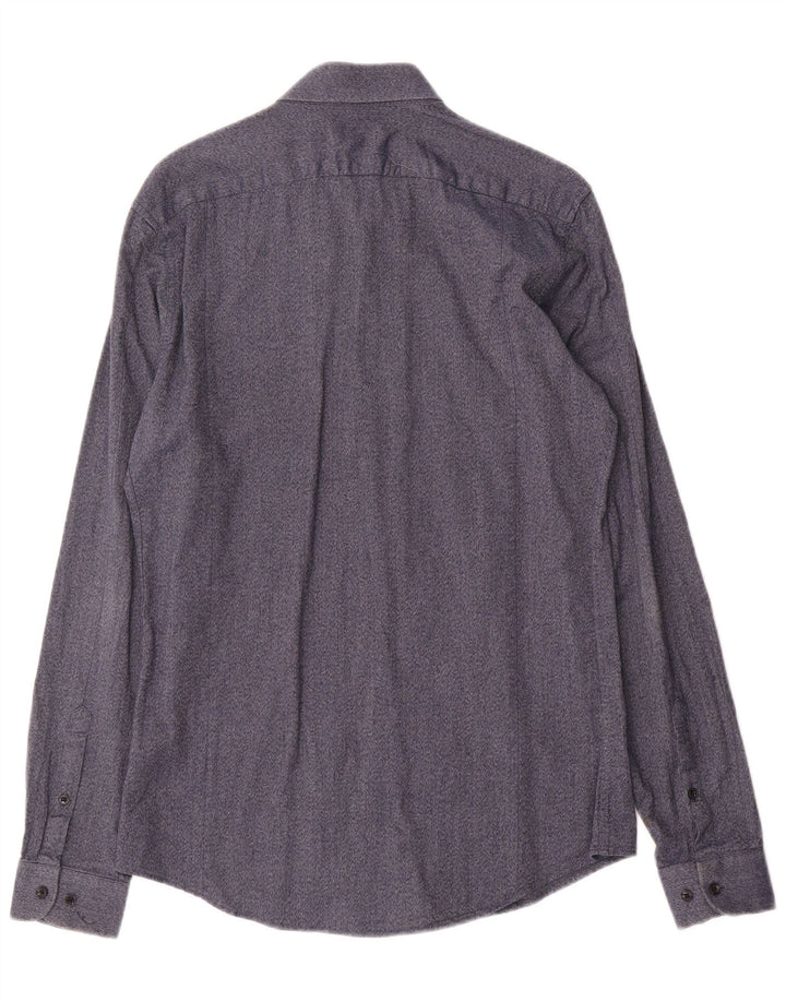 Camicia Reiss da uomo slim fit in cotone blu navy medio