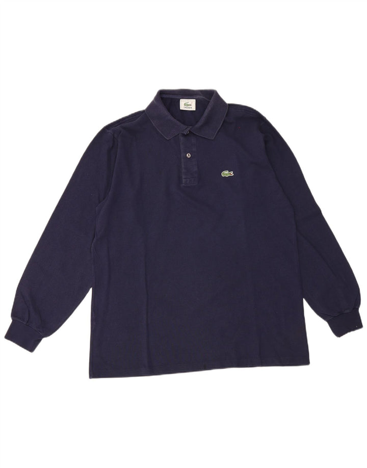 Polo da uomo a maniche lunghe Lacoste taglia 4 medio blu navy
