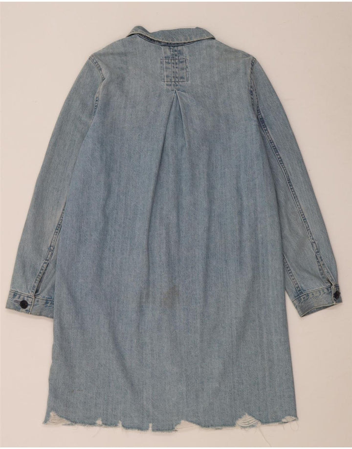 Cappotto in denim oversize invecchiato da donna Levi's UK 10 piccolo cotone blu
