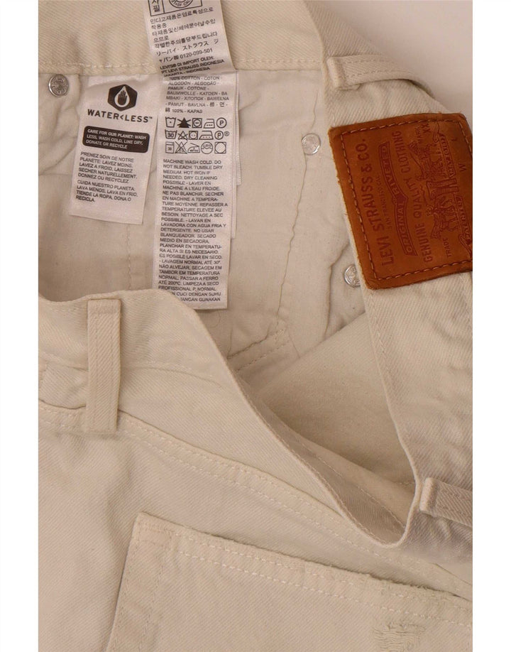 Pantaloncini Levi's da donna 501 in denim invecchiato W30 cotone bianco sporco medio