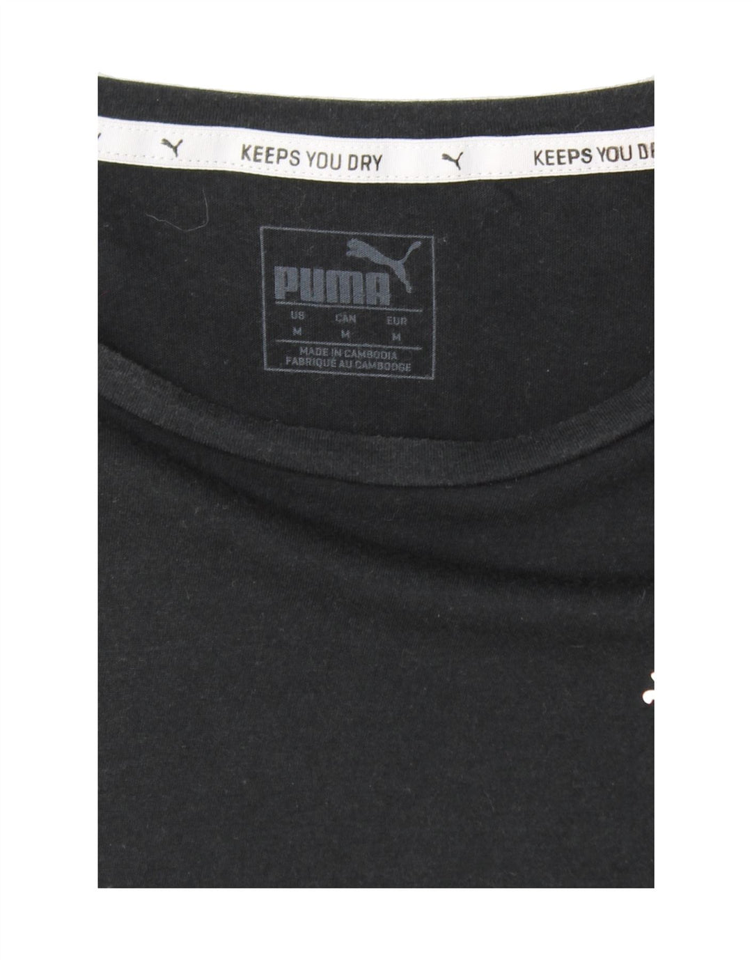 PUMA Womens Graphic T-Shirt Top UK 14 Medium Black Colourblock Polyester Vintage Puma and Second-Hand Puma from Messina Hembry 
