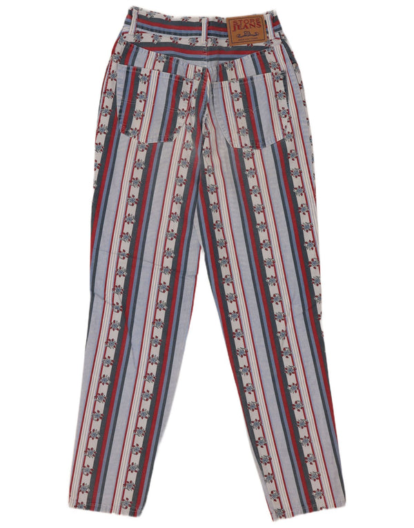 Pantaloni casual vintage da donna a vita alta IT 42 Medium W28 L29 Multicolore