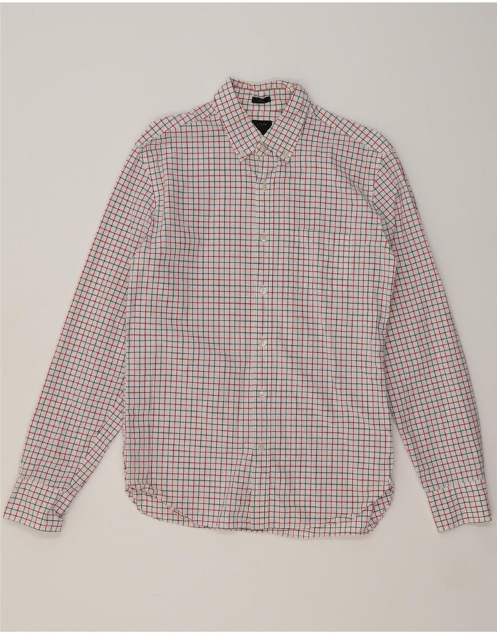 J. CREW Mens Slim Shirt Medium White Check Cotton Vintage J. Crew and Second-Hand J. Crew from Messina Hembry 