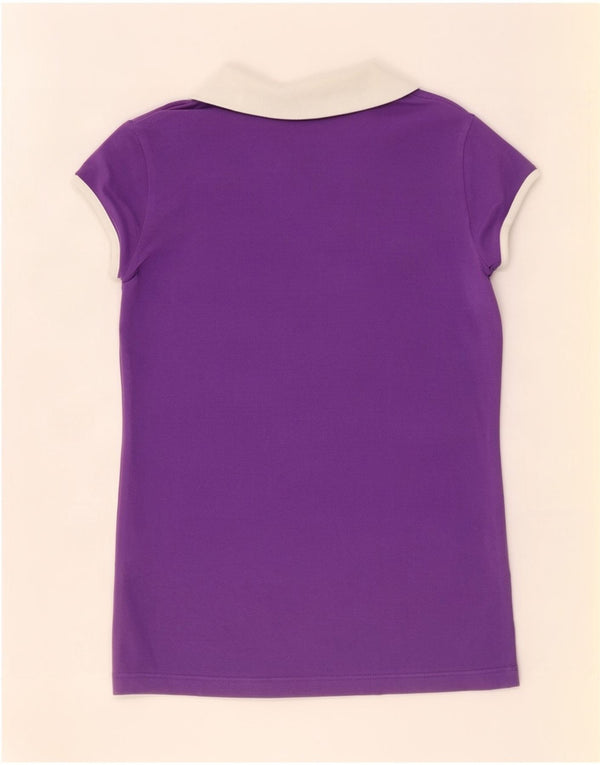 Polo da donna Lacoste taglia 38 in cotone color block viola medio