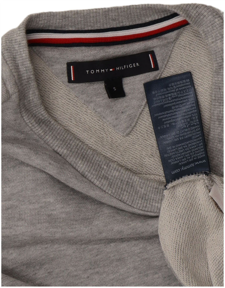 TOMMY HILFIGER Mens Graphic Sweatshirt Jumper Small Grey Colourblock