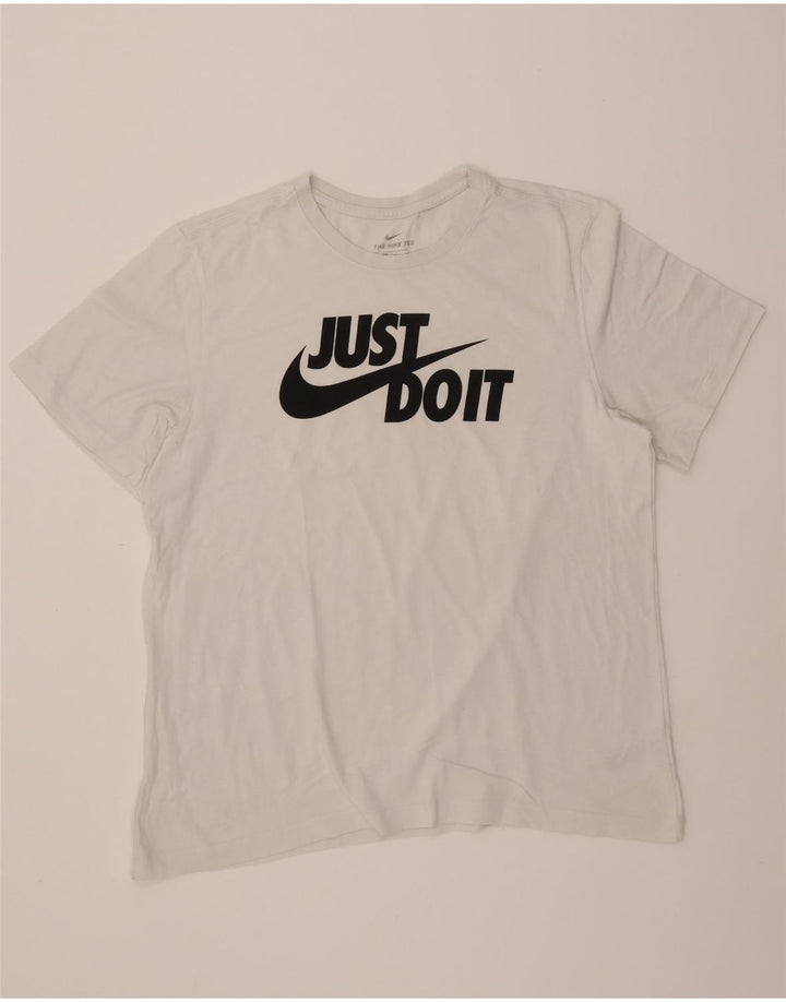 NIKE Mens Graphic T-Shirt Top XL White Cotton Vintage Nike and Second-Hand Nike from Messina Hembry 