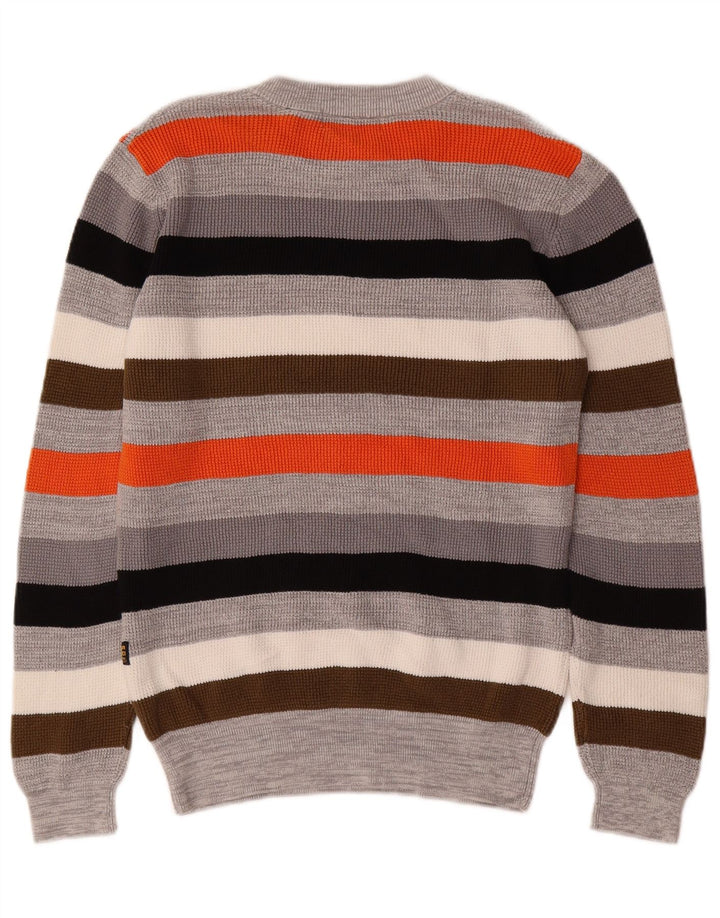 G-STAR Womens Crew Neck Jumper Sweater UK 14 Medium Multicoloured Striped