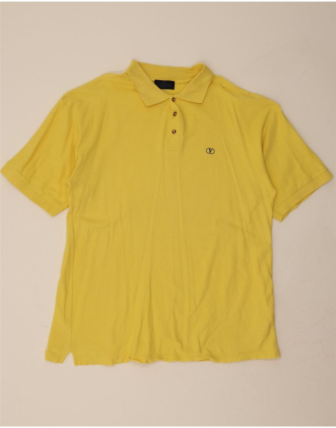 VALENTINO Mens Polo Shirt Large Yellow Cotton Vintage Valentino and Second-Hand Valentino from Messina Hembry 