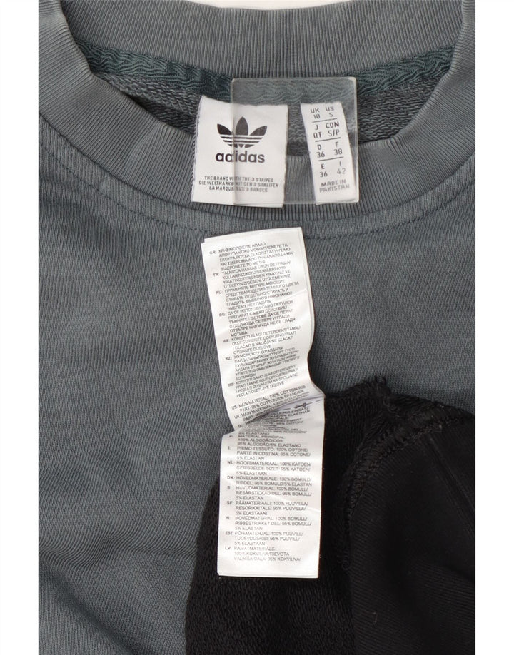 Felpa grafica da donna Adidas Jumper UK 10 Small Grey Colourblock