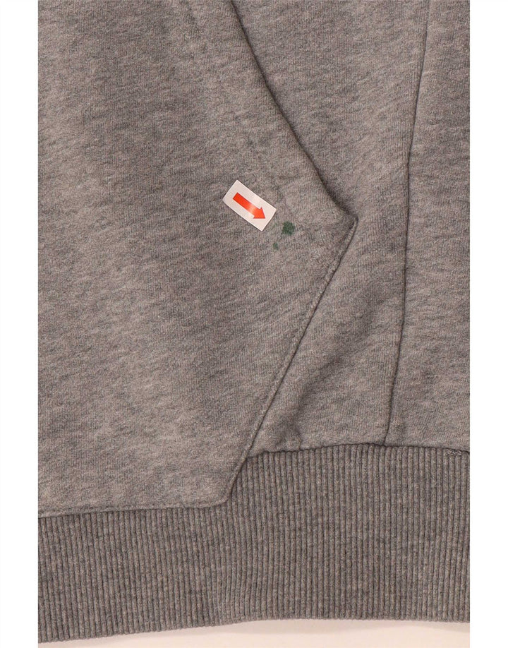 Felpa con cappuccio e zip da uomo Puma piccola in cotone grigio