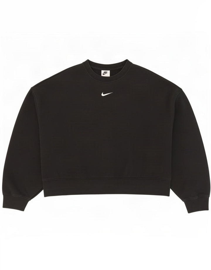 Felpa oversize da donna Nike UK 10 piccola in cotone nero
