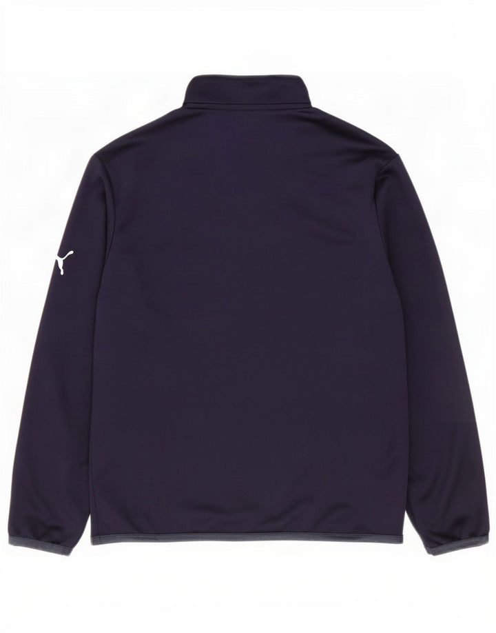 Maglia da tuta Puma da ragazzo con zip e collo, 11-12 anni, colore blu navy