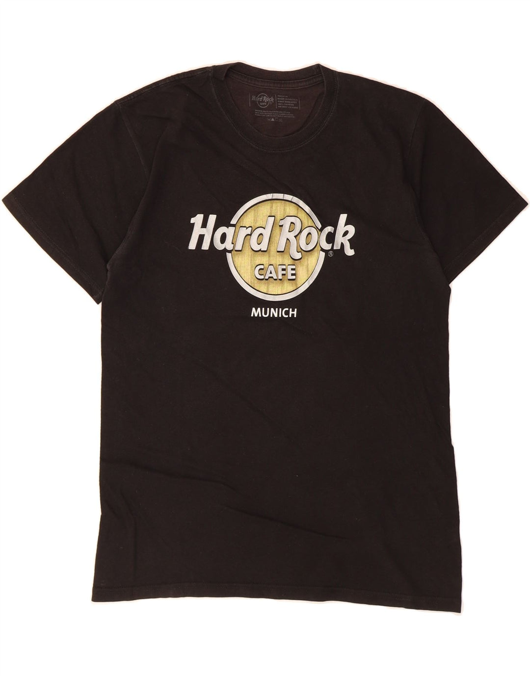 HARD ROCK CAFE Mens Munich Graphic T-Shirt Top Medium Black Cotton Vintage Hard Rock Cafe and Second-Hand Hard Rock Cafe from Messina Hembry 