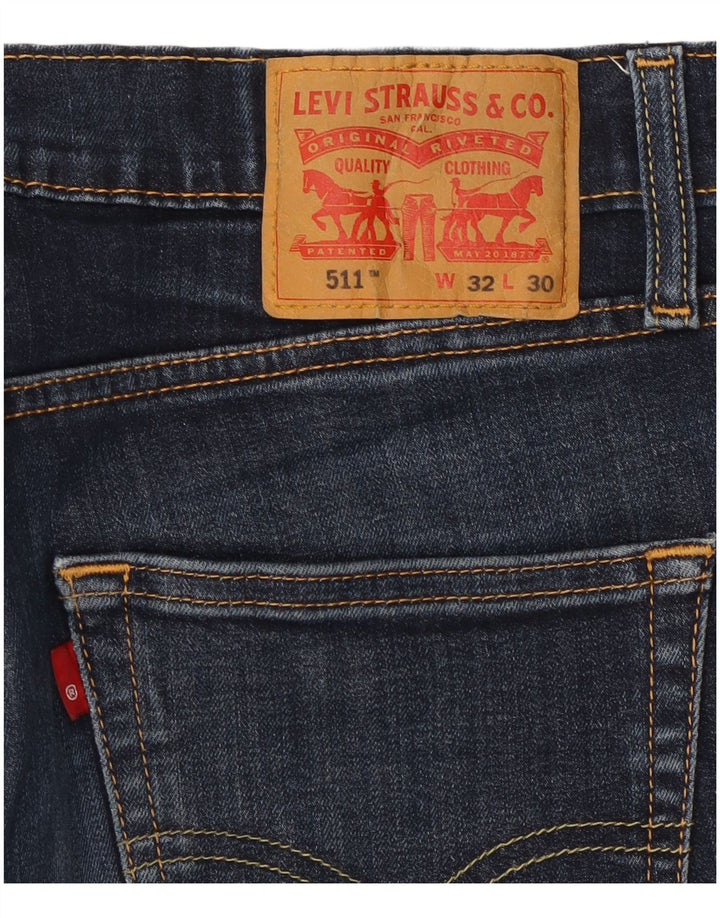 Levi's Uomo 511 Slim Jeans W32 L30 Blu Navy Cotone
