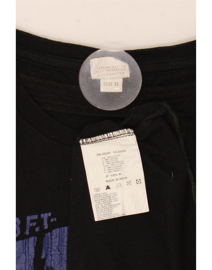 T-shirt grafica da uomo Diesel Top XL in cotone nero