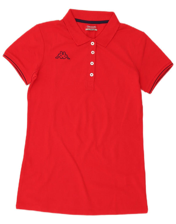 Polo Kappa da donna UK 14 grande rossa in cotone