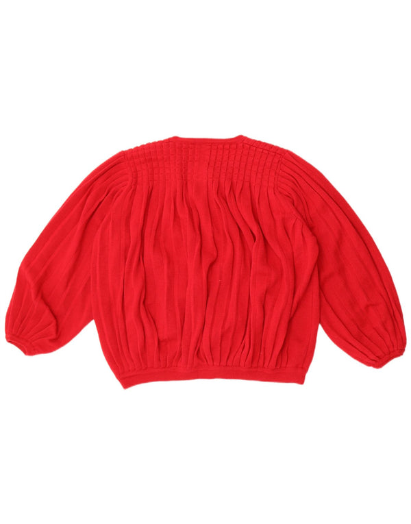 Maglione cardigan oversize da donna della collezione Castle UK 14 rosso medio