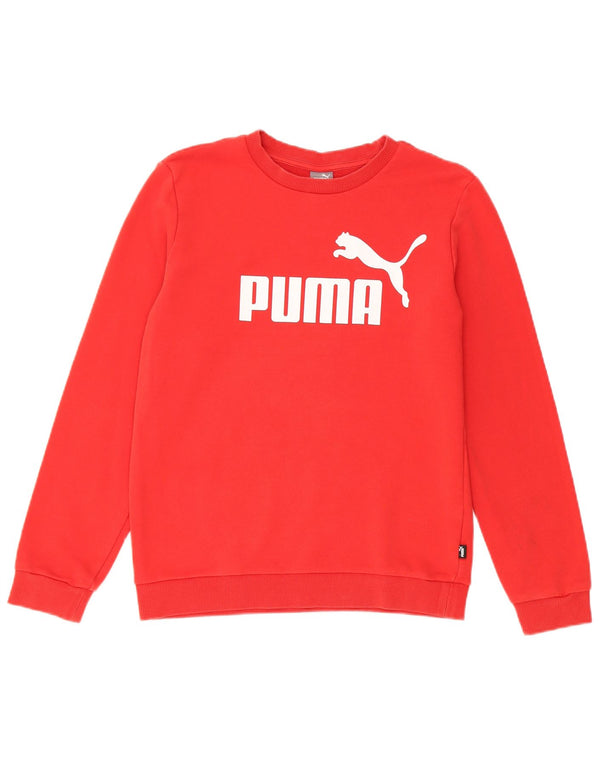 Felpa grafica per ragazze Puma 13-14 anni in cotone rosso