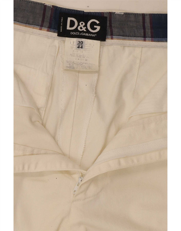 Pantaloni da abito dritti da donna Dolce & Gabbana W30 L27 bianchi