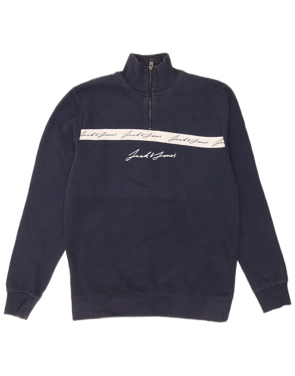 Jack & Jones Felpa grafica da uomo Maglione color block medio blu navy