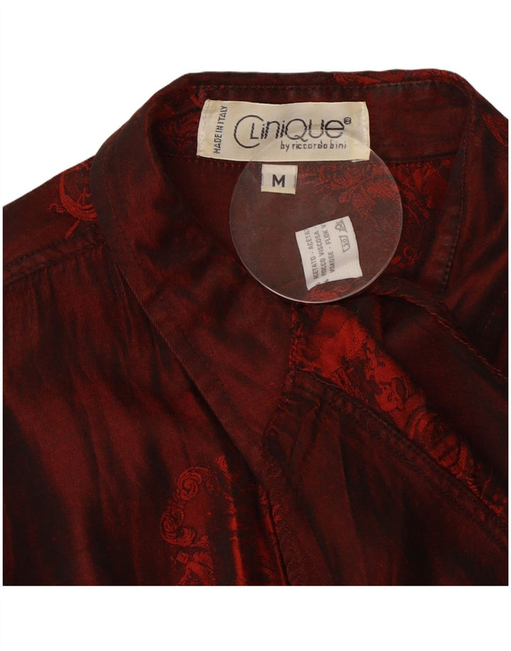 Camicia CLINIQUE da uomo di Riccardo Bini Acetato floreale bordeaux medio