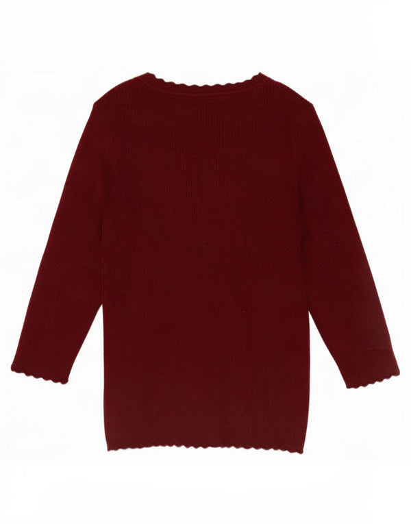 Maglione da donna con scollo a barca con maniche a 3/4 Fat Face UK 12 Bordeaux medio