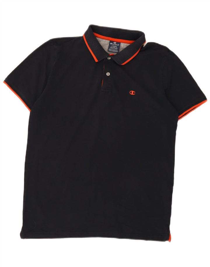 Polo da uomo CHAMPION grande in cotone blu navy