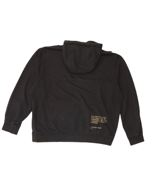Felpa con cappuccio oversize con grafica Swoosh da donna Nike UK 16 grande cotone nero