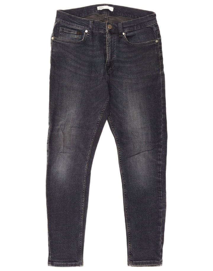 Jeans slim da uomo Zara EU 40 medio W31 L28 cotone blu navy