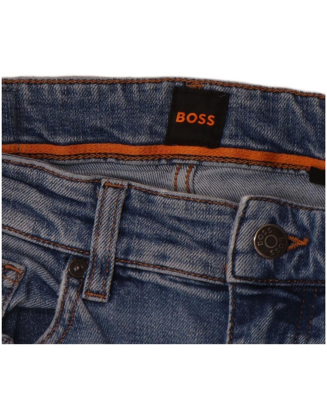 Jeans slim invecchiati da uomo Hugo Boss W32 L32 cotone blu