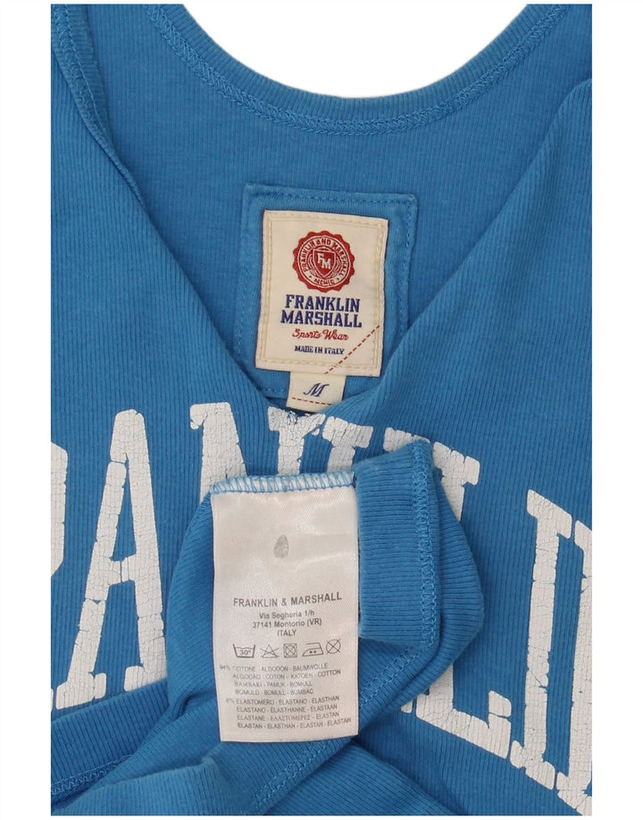 Canotta grafica da donna Franklin & Marshall UK 12 cotone blu medio