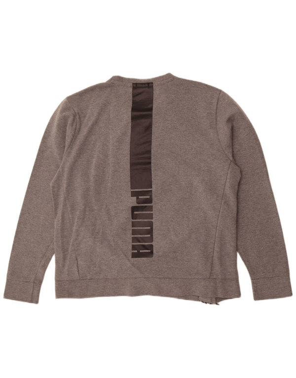 Felpa grafica da uomo Puma Jumper XL in cotone grigio