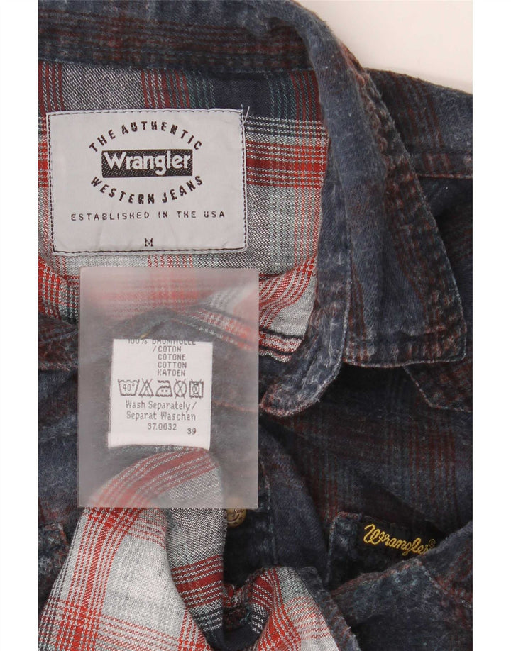 Camicia in flanella western da ragazzo Wrangler 12-13 anni in cotone a quadri blu medio